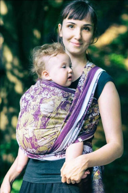 Motherhood Purple, CHUSTA DO NOSZENIA DZIECKA WIĄZANA, [100% bawełna]