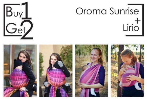 Buy1Get2 Oroma Sunrise 5.2 + Lirio RING L chusta dla dziecka, chusty dla dzieci, chusta dla niemowląt, chusty dla niemowląt, chusta do noszenia dziecka, chusty do noszenia dzieci, bezpieczna chusta, bezpieczne chusty