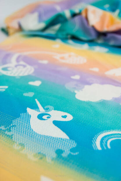 Unicorn Cotton Candy Crazy Rainbow, CHUSTA DO NOSZENIA DZIECKA WIĄZANA, [100% bawełna]