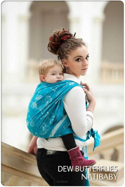 Dew Butterflies, CHUSTA KÓŁKOWA, [70% bawełna, 30% jedwab] chusta dla dziecka, chusty dla dzieci, chusta dla niemowląt, chusty dla niemowląt, chusta do noszenia dziecka, chusty do noszenia dzieci, bezpieczna chusta, bezpieczne chusty