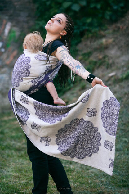 Adornos Indios Purple, CHUSTA DO NOSZENIA DZIECKA WIĄZANA, [100% bawełna]