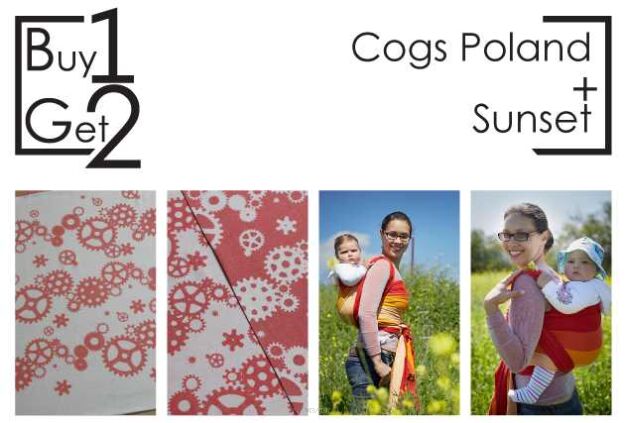 Buy1Get2 Cogs Poland 3.6 + Sunset RING M chusta dla dziecka, chusty dla dzieci, chusta dla niemowląt, chusty dla niemowląt, chusta do noszenia dziecka, chusty do noszenia dzieci, bezpieczna chusta, bezpieczne chusty