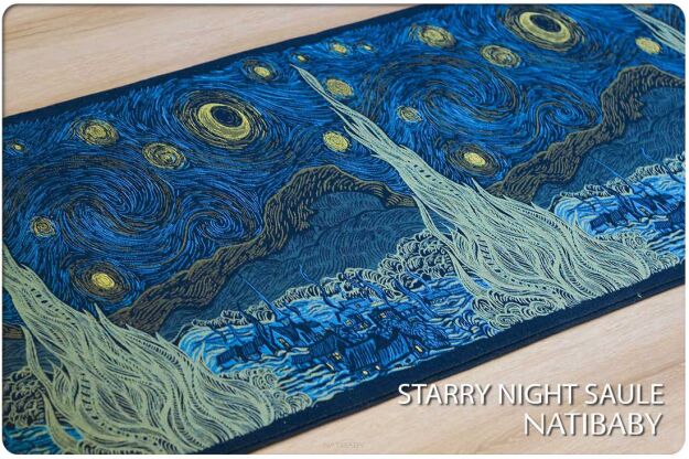 Starry Night Saule, CHUSTA WIĄZANA, [100% bawełna] chusta dla dziecka, chusty dla dzieci, chusta dla niemowląt, chusty dla niemowląt, chusta do noszenia dziecka, chusty do noszenia dzieci, bezpieczna chusta, bezpieczne chusty