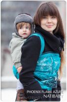 Phoenix Flame Azure, CHUSTA KÓŁKOWA, [75% bawełna, 25% len] chusta dla dziecka, chusty dla dzieci, chusta dla niemowląt, chusty dla niemowląt, chusta do noszenia dziecka, chusty do noszenia dzieci, bezpieczna chusta, bezpieczne chusty