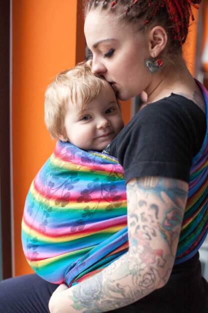 Clovers Rainbow, CHUSTA KÓŁKOWA, [70% bawełna, 30% len] chusta dla dziecka, chusty dla dzieci, chusta dla niemowląt, chusty dla niemowląt, chusta do noszenia dziecka, chusty do noszenia dzieci, bezpieczna chusta, bezpieczne chusty