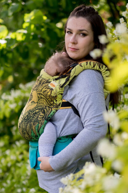 Friendly Lion Viridi, NatiGrow nosidełko regulowane, [25% len, 75% bawełna]