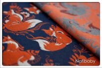 Foxes Orenji, CHUSTA WIĄZANA, [50% bawełna, 25% len, 25% merynos] chusta dla dziecka, chusty dla dzieci, chusta dla niemowląt, chusty dla niemowląt, chusta do noszenia dziecka, chusty do noszenia dzieci, bezpieczna chusta, bezpieczne chusty