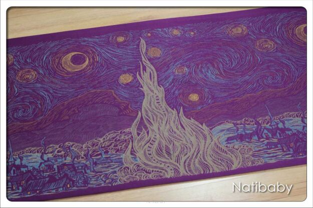 Starry Night Purple, CHUSTA KÓŁKOWA, [100% bawełna] chusta dla dziecka, chusty dla dzieci, chusta dla niemowląt, chusty dla niemowląt, chusta do noszenia dziecka, chusty do noszenia dzieci, bezpieczna chusta, bezpieczne chusty