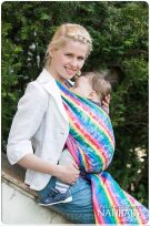 Assuri Arcobaleno, CHUSTA WIĄZANA, [68% bawełna, 19% ramia, 13% jedwab] chusta dla dziecka, chusty dla dzieci, chusta dla niemowląt, chusty dla niemowląt, chusta do noszenia dziecka, chusty do noszenia dzieci, bezpieczna chusta, bezpieczne chusty