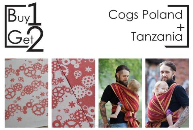 Buy1Get2 Cogs Poland 4.6 + Tanzania 4.6 chusta dla dziecka, chusty dla dzieci, chusta dla niemowląt, chusty dla niemowląt, chusta do noszenia dziecka, chusty do noszenia dzieci, bezpieczna chusta, bezpieczne chusty