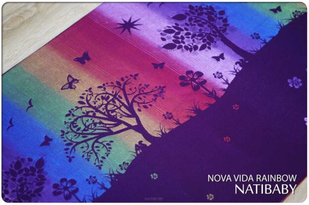 Nova Vida Rainbow, CHUSTA WIĄZANA, [70% bawełna, 30% len] chusta dla dziecka, chusty dla dzieci, chusta dla niemowląt, chusty dla niemowląt, chusta do noszenia dziecka, chusty do noszenia dzieci, bezpieczna chusta, bezpieczne chusty
