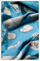 Kitty Turquoise, CHUSTA WIĄZANA, [75% bawełna, 25% konopie] chusta dla dziecka, chusty dla dzieci, chusta dla niemowląt, chusty dla niemowląt, chusta do noszenia dziecka, chusty do noszenia dzieci, bezpieczna chusta, bezpieczne chusty