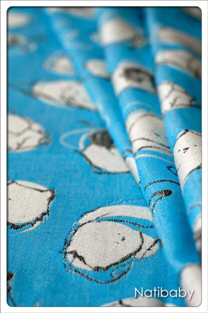 Kitty Turquoise, CHUSTA WIĄZANA, [75% bawełna, 25% konopie] chusta dla dziecka, chusty dla dzieci, chusta dla niemowląt, chusty dla niemowląt, chusta do noszenia dziecka, chusty do noszenia dzieci, bezpieczna chusta, bezpieczne chusty