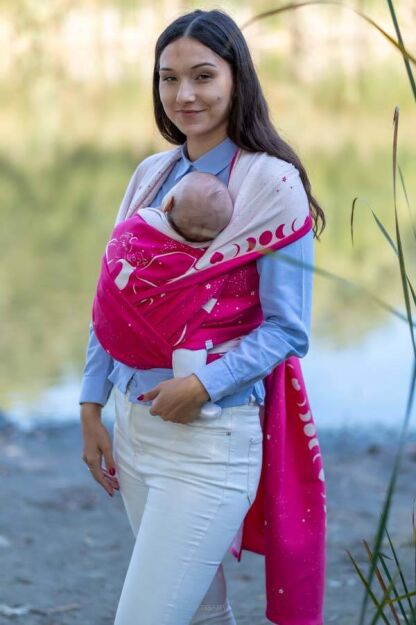 Fiori Stellari Pink, CHUSTA KÓŁKOWA, [90% bawełna, 10% poliester]