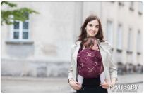 Crane Maroon, CHUSTA KÓŁKOWA, [70% bawełna, 30% merynos] chusta dla dziecka, chusty dla dzieci, chusta dla niemowląt, chusty dla niemowląt, chusta do noszenia dziecka, chusty do noszenia dzieci, bezpieczna chusta, bezpieczne chusty