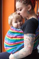Clovers Rainbow, CHUSTA WIĄZANA, [70% bawełna, 30% len], ok.cen. chusta dla dziecka, chusty dla dzieci, chusta dla niemowląt, chusty dla niemowląt, chusta do noszenia dziecka, chusty do noszenia dzieci, bezpieczna chusta, bezpieczne chusty